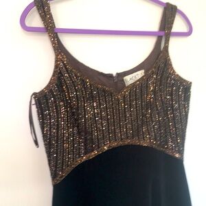 Black Tie Oleg Cassini beaded vintage gown size 10?